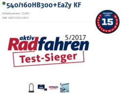 Abus Granit X-Plus 540/160HB300 Verrouillage En U + Support KF EaZy -Meilleur Vélos Magasin 20015953 Testsieger Logo und Sicherheitsstufe Logo