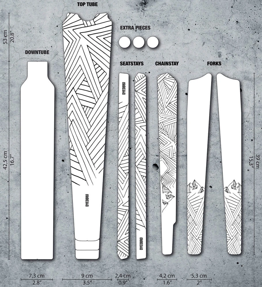 Dyedbro Kit De Protection De Cadre Stay Free Gravel 2 Dyedbro Kit De Protection De Cadre Stay Free Gravel – Image 2