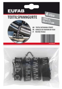 EUFAB Sangle De Serrage En Textile (pack De 4) -Meilleur Vélos Magasin Eufab 12011 Textilspanngurt 4er Pack 3