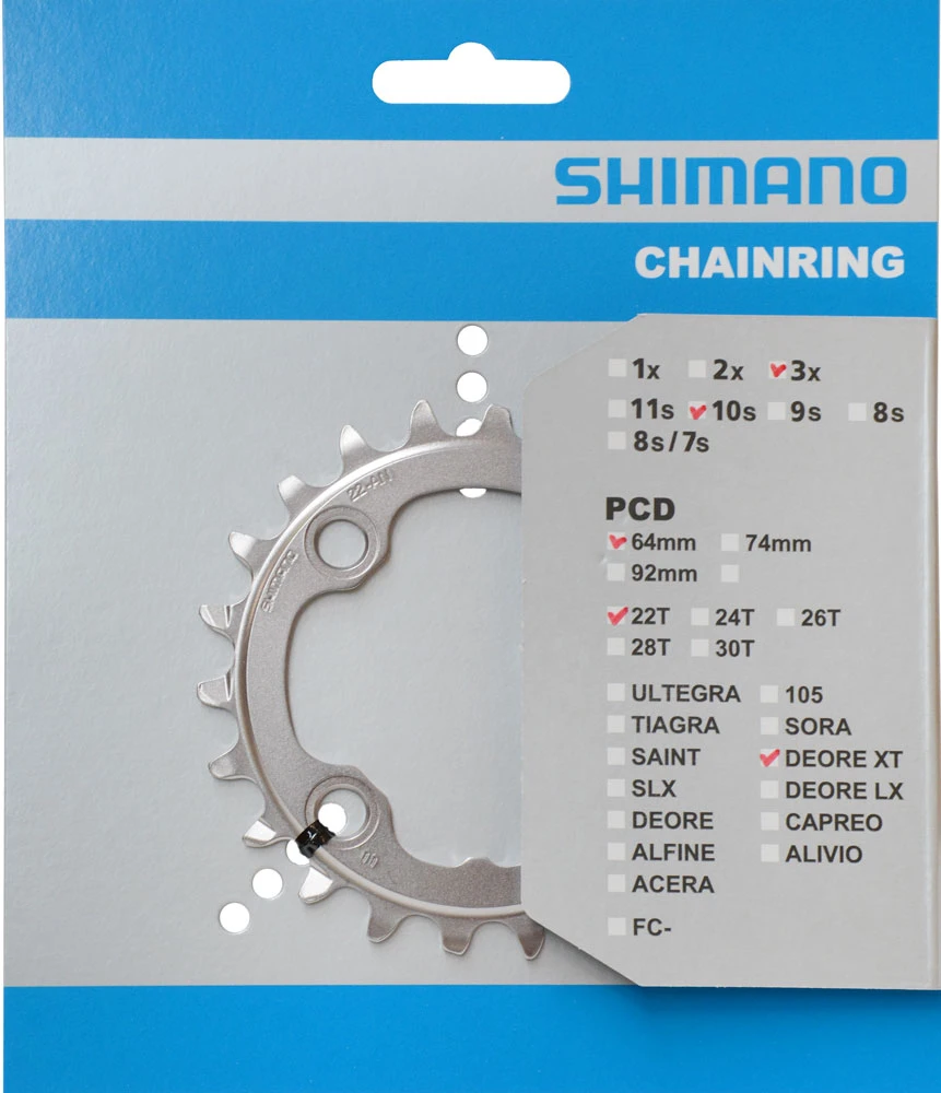 Shimano XT Plateau Pour FC-M782 22 Dents (AN) 1 Shimano XT Plateau Pour FC-M782 22 Dents (AN)